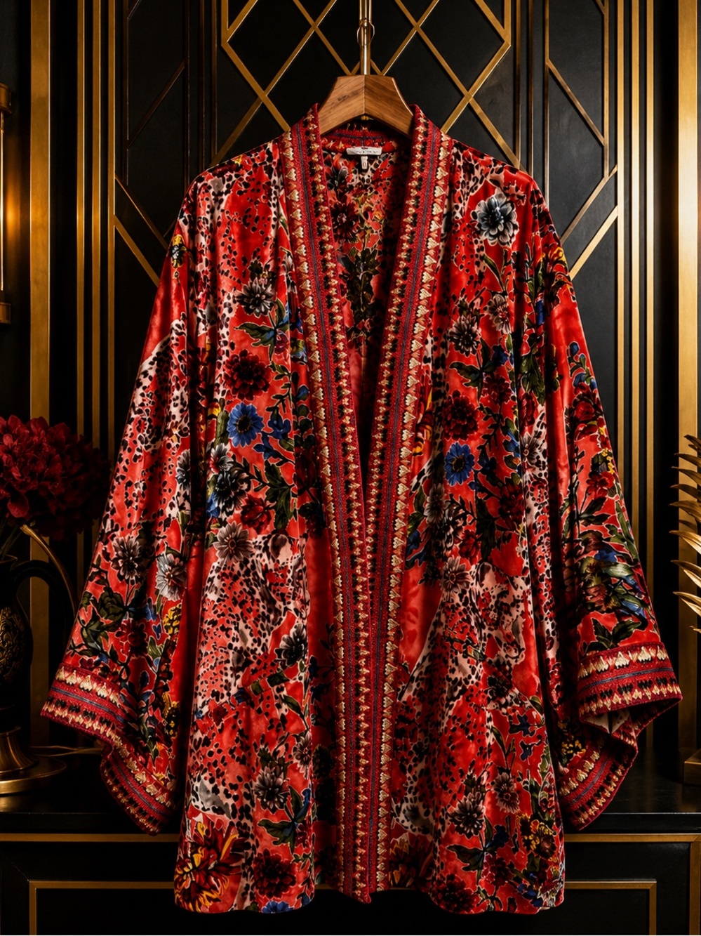 Johnny Was velvet Merhawi Reversible Kimono/Jacket NWT